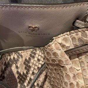 Small Anya Hindmarch snakeskin bag. Never used.